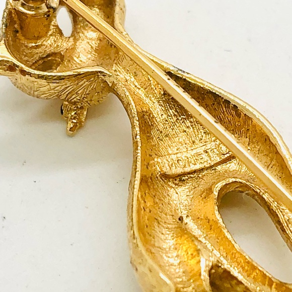 Vintage Signed Kitty Cat Figural Brooch - Picture 4 of 10